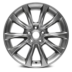 17" x 7.5" Alloy Remanufactured Wheel with 5 x 108 Bolt Pattern for Ford Fusion 2016-2017 - Medium Metallic Silver with Black Trim