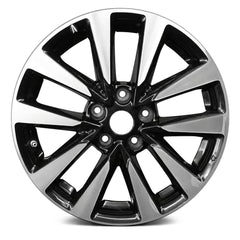 17" x 7.5" Alloy Remanufactured Wheel with 
5 x 114.3 Bolt Pattern for Nissan Altima 2016-2017 - 
Machined and Black