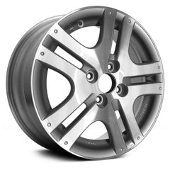 LKQ Corp - Double 5-Spoke Machined with Silver Vents 15x6 Alloy Factory Wheel for Honda Fit 2007-2008