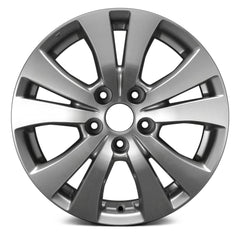 17" x 7" Alloy Remanufactured Wheel with 5 x 120 Bolt Pattern for Honda Odyssey 2014-2017 - Machined and Medium Silver Textured Metallic