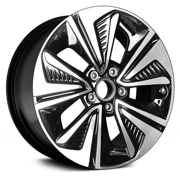 LKQ Corp 5 Turbine-Spoke Machined Black 17x7 Alloy Wheel for Honda ...