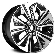 LKQ Corp - 5 Turbine-Spoke Slow Machined and Black 17x7 Alloy Factory Wheel for Honda Civic 2016-2017