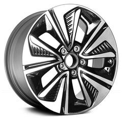 17" x 7" Alloy Remanufactured Wheel with 5 x 114.3 Bolt Pattern for Honda Civic 2016-2017 - Machined and Gloss Black