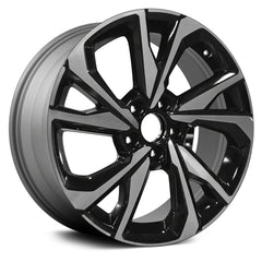 18" x 8" Alloy Remanufactured Wheel with 5 x 114.3 Bolt Pattern for Honda Civic 2017-2018 - Machined and Black