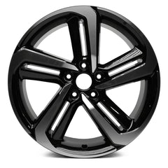 LKQ Corp - 5 Spiral-Spoke Black with Machined Face 19x8.5 Alloy Factory Wheel for Honda Accord 2018