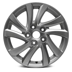 16" x 6.5" Alloy Remanufactured Wheel with 5 x 114.3 Bolt Pattern for Mazda 3 2012-2014 - Silver