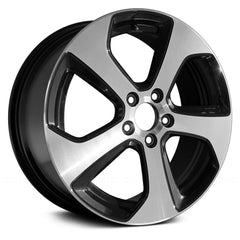 18" x 7.5" Alloy Remanufactured Wheel with 5 x 112 Bolt Pattern for Volkswagen Golf 2015-2017 - Machined and Black