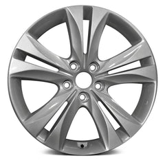 18" x 7.5" Alloy Remanufactured Wheel with 5 x 114.3 Bolt Pattern for Hyundai Genesis Coupe 2009–2012 - Sparkle Silver