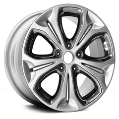 17" x 7" Alloy Remanufactured Wheel with 5 x 114.3 Bolt Pattern for Hyundai Elantra 2011-2017 - 
Bright Silver Metallic