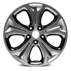 17" x 7" Alloy Remanufactured Wheel with 5 x 114.3 Bolt Pattern for Hyundai Elantra 2011-2017 - 
Bright Silver Metallic