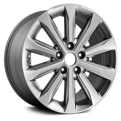 17" x 7" Alloy Remanufactured Wheel with 5 x 114.3 Bolt Pattern for Hyundai Sonata 2016–2017 - Machined and Medium Charcoal