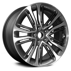 18" x 7.5" Alloy Remanufactured Wheel with 5 x 114.3 Bolt Pattern for Hyundai Veloster 2016–2017 - Machined and Dark Charcoal Metallic