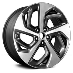 LKQ Corp - 5 Double Spiral-Spoke Charcoal with Machined Face 19x7.5 Alloy Factory Wheel for Hyundai Tucson 2015-2018