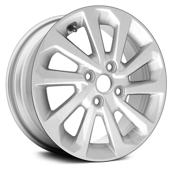 15" x 5.5" Alloy Remanufactured Wheel with 5 x 100 Bolt Pattern for Hyundai Accent 2018–2019 - Bright Silver
