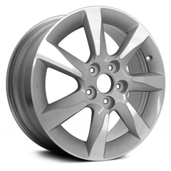 17" x 8" Alloy Remanufactured Wheel with 5 x 120 Bolt Pattern for Acura TL 2012-2014 - Sparkle Silver Textured Machined