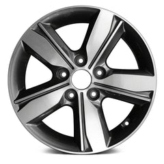 16" x 6.5" Alloy Remanufactured Wheel with 5 x 114.3 Bolt Pattern for Kia Forte 2018 - Machined and Medium Charcoal