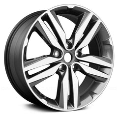 18" x 7.5" Alloy Remanufactured Wheel with 5 x 114.3 Bolt Pattern for Kia Soul 2014–2015 - Dark Charcoal Metallic with Machined Face