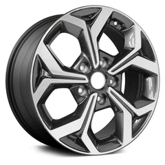 16" x 6.5" Alloy Replica Wheel with 5 x 114.3 Bolt Pattern for Kia Forte 2019 - Machined and Dark Charcoal