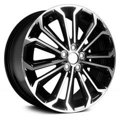 17" x 7" Alloy Replica Wheel with 5 x 100 Bolt Pattern for Toyota Corolla 2014–2017 - Black with Machined Face