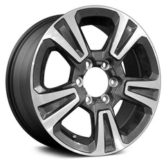 17" x 7.5" Alloy Remanufactured Wheel with 6 x 139.7 Bolt Pattern for Toyota Tacoma 2016-2017 - Charcoal with Machined Face