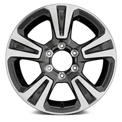 17" x 7.5" Alloy Remanufactured Wheel with 6 x 139.7 Bolt Pattern for Toyota Tacoma 2016-2017 - Charcoal with Machined Face