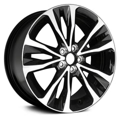 17" x 7" Alloy Replica Wheel with 5 x 100 Bolt Pattern for Toyota Corolla 2017–2018 - Black with Machined Face