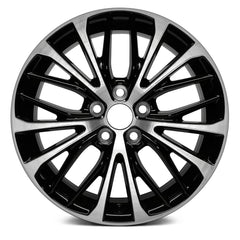 18" x 8" Alloy Replica Wheel with 5 x 114.3 Bolt Pattern for Toyota Camry 2018 - Gloss Black with Machined Accents