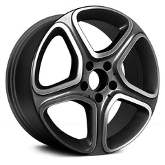 17" x 7.5" Alloy Remanufactured Wheel with 5 x 112 Bolt Pattern for Mercedes CLA Class 2014 - Charcoal Metallic with Machined Face