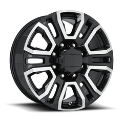 20x8.5 Aluminum Wheel with 8x180 Bolt Pattern - Black Machine Face