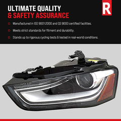 3-SERIES 02-05 HEAD LAMP RH, Assembly, Halogen, Black Interior, Sedan/Wagon