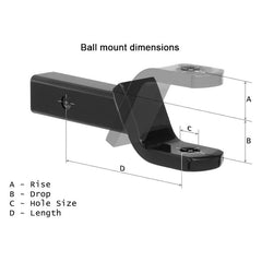 B&W Trailer Hitches® TS20049B - Class 4 Tow & Stow Adjustable 7" Drop Black Tri-Ball Mount for 2-1/2" Receivers