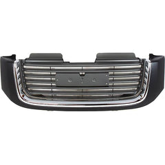 ENVOY 02-09 GRILLE, Painted Black Shell/Painted Gray Insert, Horizontal Bar Insert, w/ Chrome Insert Opening, w/o Washer Hole
