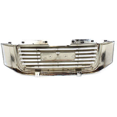 ENVOY 02-09 GRILLE, Painted Black Shell/Painted Gray Insert, Horizontal Bar Insert, w/ Chrome Insert Opening, w/o Washer Hole