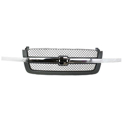 CHEVROLET C/K FULL SIZE PICKUP 03-07 GRILLE, Textured Gray, Mesh Insert, w/ chrome center bar and emblem provision