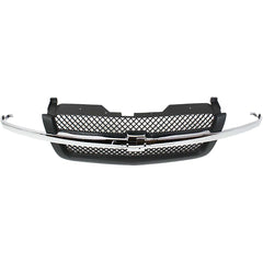 CHEVROLET C/K FULL SIZE PICKUP 03-07 GRILLE, Textured Gray, Mesh Insert, w/ chrome center bar and emblem provision