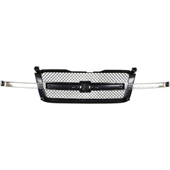 SILVERADO 03-06 GRILLE, Mesh, Gray, w/ Chr Cntr Bar, Base/LS/LT(AVALANCHE 03-06 w/o Body Cladding) Includes 2007 Classic