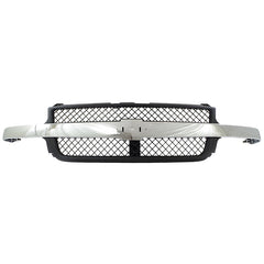 SILVERADO 2500 HD/3500 01-02 GRILLE, Black Mesh, w/ Chrome Center Bar