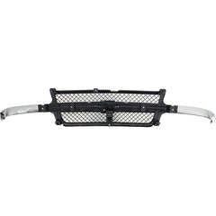 SILVERADO 2500 HD/3500 01-02 GRILLE, Black Mesh, w/ Chrome Center Bar