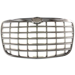 CHRYSLER 300 05-10 GRILLE, Cross Bar Insert, Chrome Shell/Painted Silver Insert, (05-07 5.7L/6.1L Eng)
