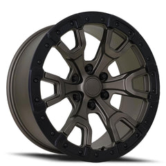 20x9 Aluminum Wheel with 6x135 Bolt Pattern - Satin Bronze/Satin Black Ring