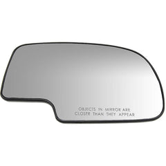SILVERADO/SIERRA 99-02 MIRROR GLASS RH, Non-Towing, Non-Heated, w/ Backing Plate, No Signal Light and Blind Spot Detection