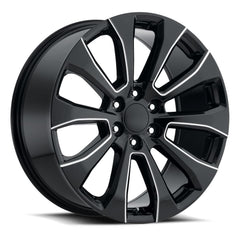 22x9 Aluminum Wheel with 6x5.5 Bolt Pattern - Gloss Black Ball Milled