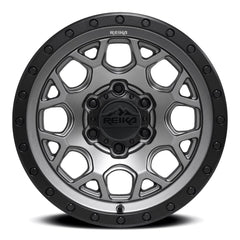 17x8.5 Aluminum Wheel with 6x139.7 Bolt Pattern - Gunmetal Grey / Satin Black Ring