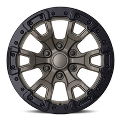 17x9 Aluminum Wheel with 6x135 Bolt Pattern - Satin Bronze/Satin Black Ring