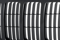 GRILLE -  BLACK/PAINT TO MATCH FINISH -  1-PIECE CONSTRUCTION FRAME AND