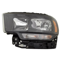 DRIVER SIDE HALOGEN HEADLIGHT ASSEMBLY -  BLACK BEZEL -  WITHOUT LOGO -