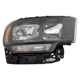 PASSENGER SIDE HALOGEN HEADLIGHT ASSEMBLY -  BLACK BEZEL -  WITHOUT LOGO -