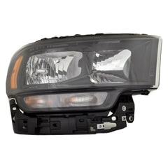 PASSENGER SIDE HALOGEN HEADLIGHT ASSEMBLY -  BLACK BEZEL -  WITHOUT LOGO -