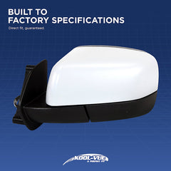 KOOL VUE MIRRORSGRAND CARAVAN 08-20/TOWN & COUNTRY 08-16 MIRROR LH, Power, Manual Folding, Heated, Textured, w/ One Touch Feature