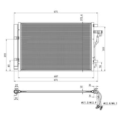A/C CONDENSER -  1.6 LITER WITHOUT TURBO -  2.0 LITER L4 -  MADE OF